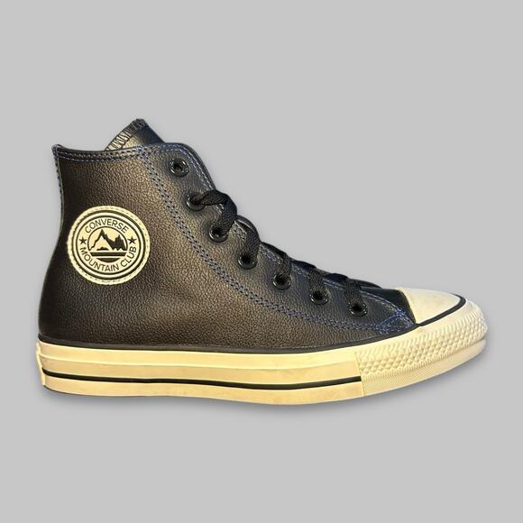 Converse Chuck Taylor All Star Black Leather High Top Sneakers Women’s Size 7 - Picture 3 of 6